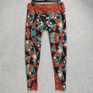 We Are Handsome Leggings Womens Large Tropical Animal Print Cheetah Geometric
